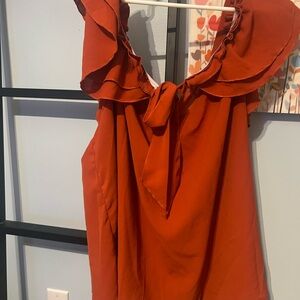 Women's Ruffled Orange Top